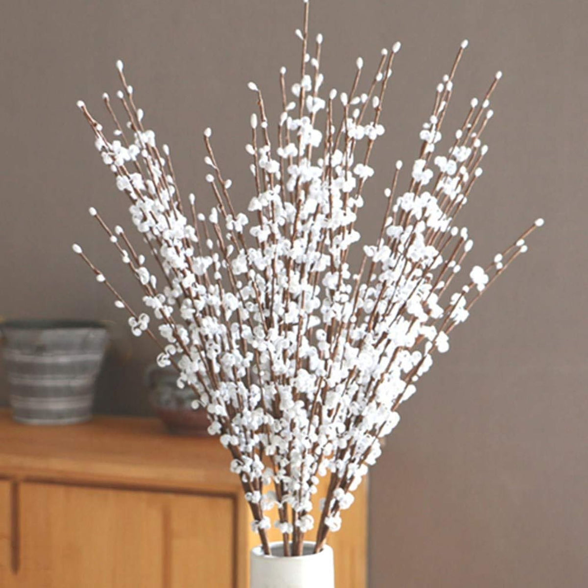 6Pcs 29.5'' Long Stem Artificial Jasmine Flowers Tall Fake Flower Bouquet Faux Jasmine Plants For Hotel Home Office Kitchen Bedroom Wedding Party Diy Decor?White?