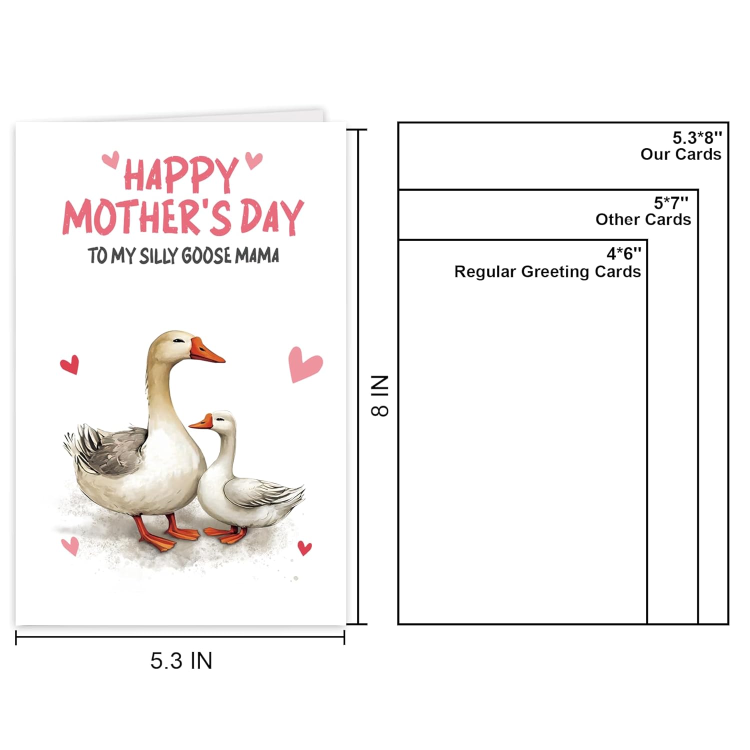 Funny Goose Mother'S Day Cards For Mom Stepmom Grandma Her, Humorous Happy Mothers Day Cards From Son Daughter Kids, Ideal Gift For Mother Grandmather Stepmother