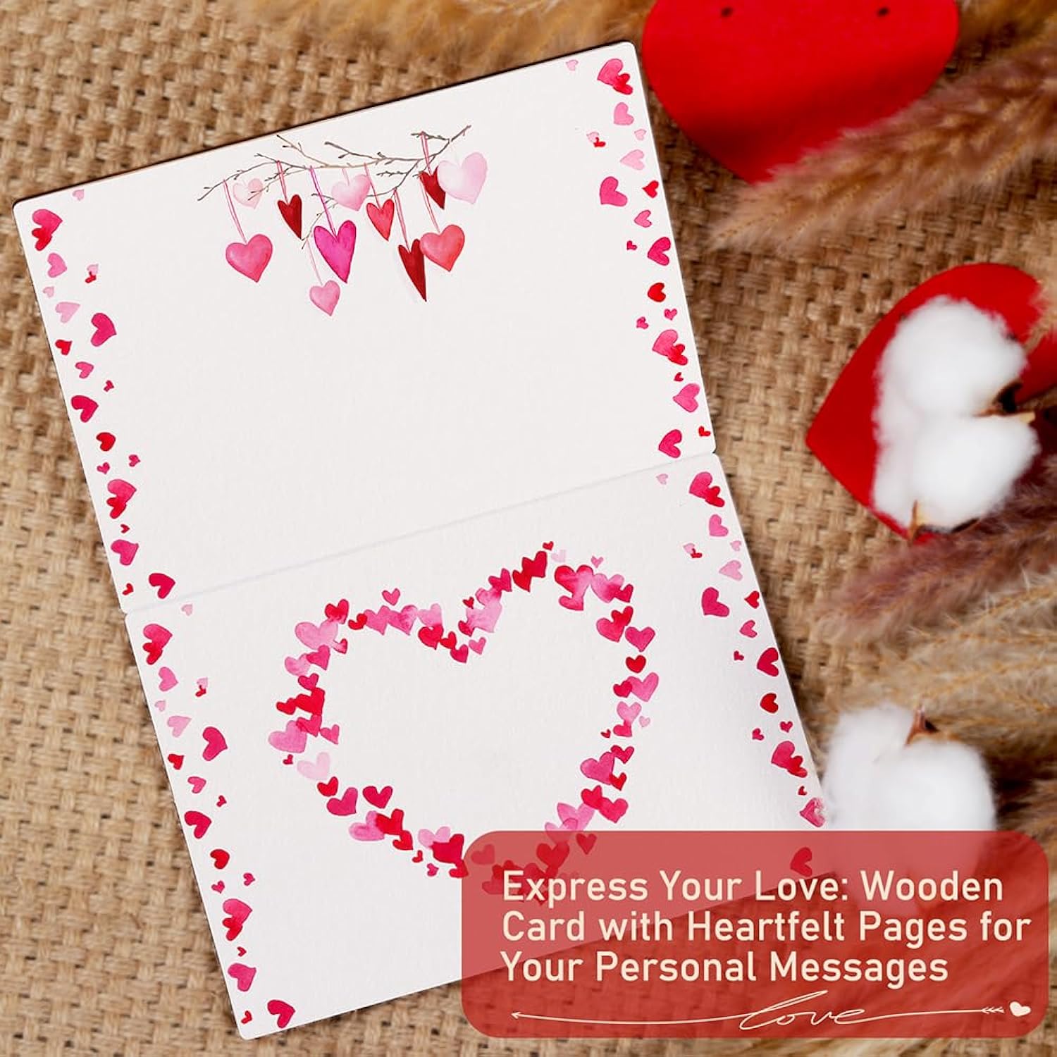 Husband Valentines Day Card, 5 Year 5Th Wood Anniversary Card For Wife, Wooden Valentine Card For Him Her Boyfriend Girlfriend, I Love You Will Always Be My Forever Card For Mom Daughter