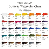 Mission Titanium Class Gouache Watercolor Mwg-1534G (15Ml X 34 Color)