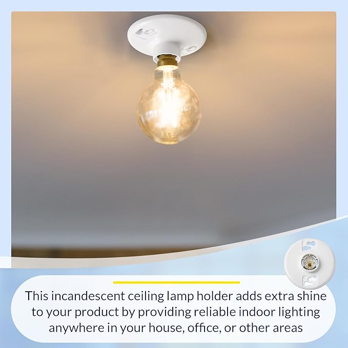E26 Medium Base Light Socket Replacement 6 Pack UL Listed Keyless Lamp Holder 660W 250V