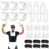 6 Sets Bottle Chug Baby Shower Games Plastic Baby Bottles Bibs Eye Mask Disposable Diapers Gender Reveal Games Baby Changing Diaper Race Game Decorations