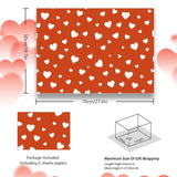 Red With Love Heart Gift Wrapping Paper,6 Sheets Love Pattern Wrapping Paper For Wedding Birthday Valentines Day Mothers Day Anniversary Women Man Girl Boy Gift Wrap Paper,27X20 Inch