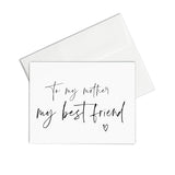 Mother Of The Bride Card, To My Mother My Best Friend, Wedding Day Gift For Mother Of The Groom