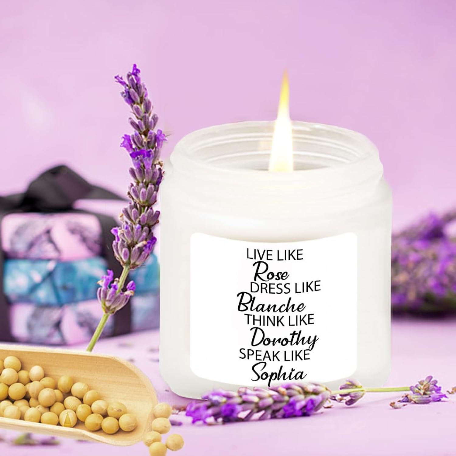 Golden Girls Gifts For Women Scented Candle Lavender - Funny Birthday Gifts For Friends Girls Sisters - Christmas Gift For Friends - Golden Girl Merchandise Gift - Soy Candle 4Oz