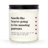New Parents Gifts For Couples, Soy Wax Lavender Scented Candle - Gender Reveal Gifts For Parents To Be (7Oz)
