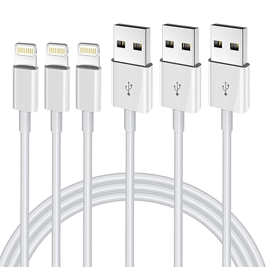 3 Pack 3FT iPhone Charging Cable Lightning Fast Charger Cord USB Data Sync Cable for iPhone 13 12 11 XR XS X 8 7 SE
