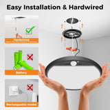 4Pack Motion Sensor Light Indoor Wired, 12 Inch 3000K/4000K/6500K Closet Lights Motion Sensored, 24W 2400Lm Flush Mount Ceiling Light For Hallway Pantry Stairwell Porch, Black