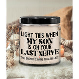 Daughter In Law Candle Light This When My Son Is On Your Last Nerve Funny Birthday Christmas 9 Oz. Vanilla Scented Soy Wax For Women