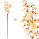 Artificial Orchids Silk Flowers, 8 Pcs Orchids Silk Fake Flowers In Bulk Flowers Artificial For Indoor Outdoor Wedding Home Office Decoration (Champagne)