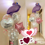 30 Inch Flamingo Balloons Animal Mylar Foil Decor Balloons For Baby Shower Bridal Shower Birthday Party Hawaiian Luau Party | Air Filling Only (Purple)