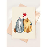 -Cats Cuddling Anniversary Card, Valentines Day Card For Him Her, Lovely Mother'S Day Father'S Day Card