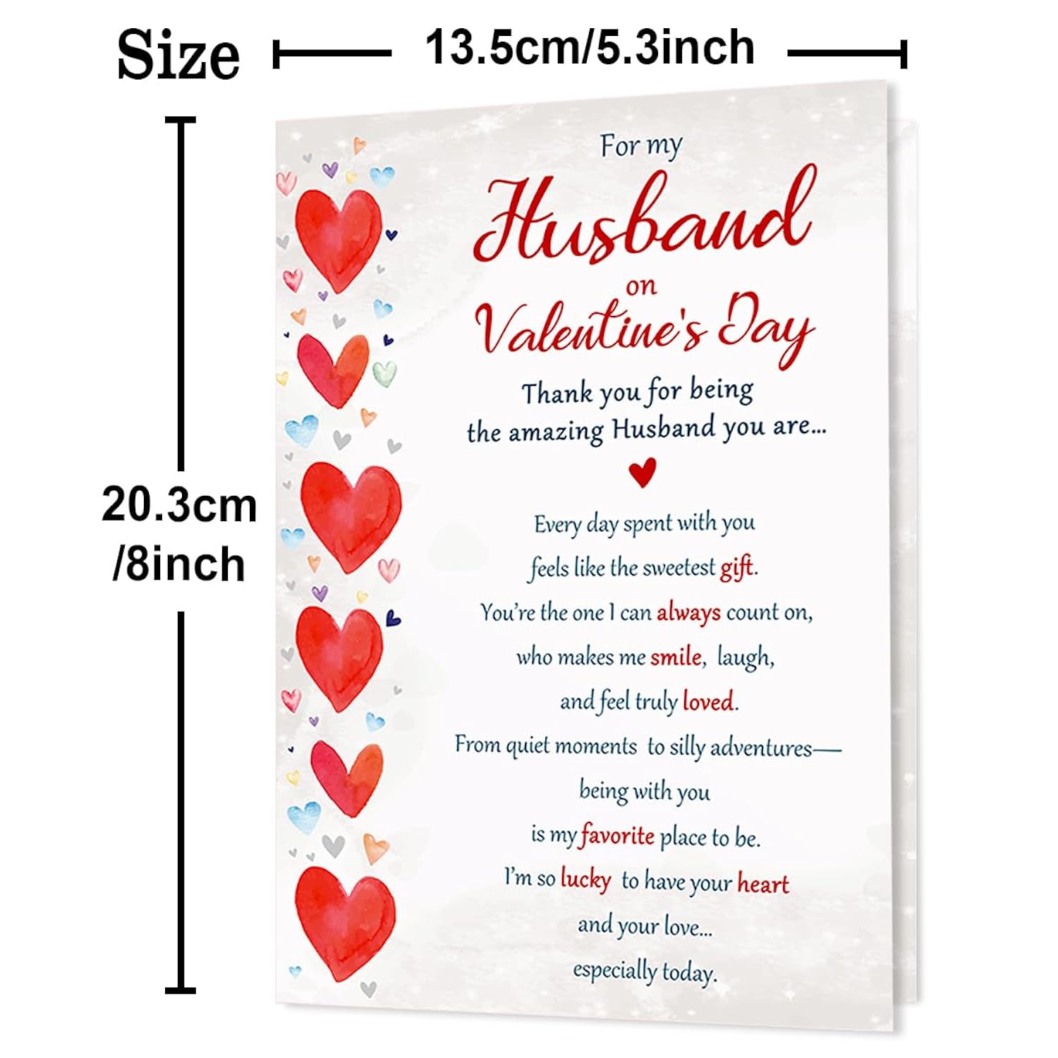 Valentines Day Cards Gifts For Husband From Wife, Funny Husband Valentines Day Card Gift For Him-8X5.3 Inches, Double-Sided