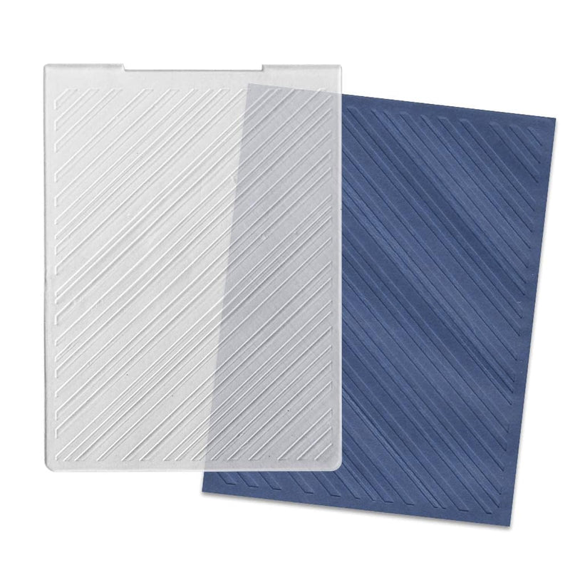 Diagonal Stripe Plastic Embossing Folders For Card Making, Stripe Back