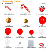 Christmas Balloons Garland Arch Kit 153Pcs With Xmas Red Gold White Balloon Candy Cane Foil Balloon For Christmas Party Decorations Birthday Christmas Party Supplies