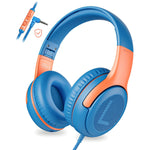 Kids Wired Headphones with Mic, Volume-Limiting, Foldable & Safe for Learning