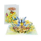 Gifts And Cards Enchanted Butterfly & Daffodil 3D Pop-Up Greeting Card – Floral Spring Surprise For Mother’S Day, Birthday, Thinking Of You, Or Garden Lovers – 6" X 8" With Notecard & Envelope