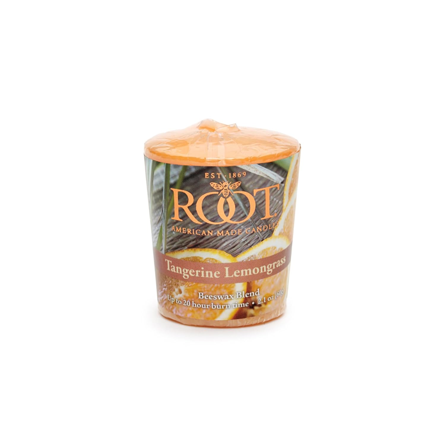 Root Candles Scented Votive Candles 20-Hour Beeswax Blend Premium Handcrafted Bulk Candle Pack, 18-Count Votives, Tangerine Lemongrass