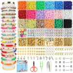 5100 Clay Beads Bracelet Making Kit, Flat Preppy Beads For Friendship Jewelry Making,Polymer Heishi Beads With Charms Gifts For Teen Girls Crafts For Girls Ages 8-12