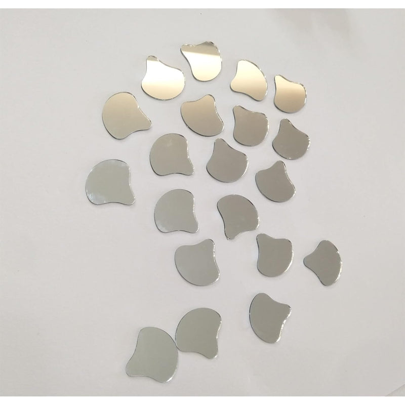 100Pcs Of Shell Mosaic Tiles Shape ,Glass Mirror Pieces For Diy Crafts Home De