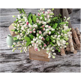 4 Pcs Fake Berries,Artificial Berry Stems,Artificial Blueberries,Fall Picks Fall Decorations For Home Decor Wedding Bouquet Christmas Table Centerpieces Floral Arrangement (White Purple)