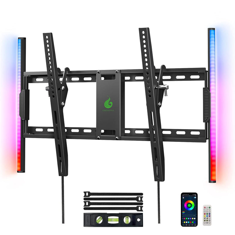 Tv Wall Mount With Led Lights, Tilt Tv Mount For 37"-75" Flat/Curved Tvs, Low