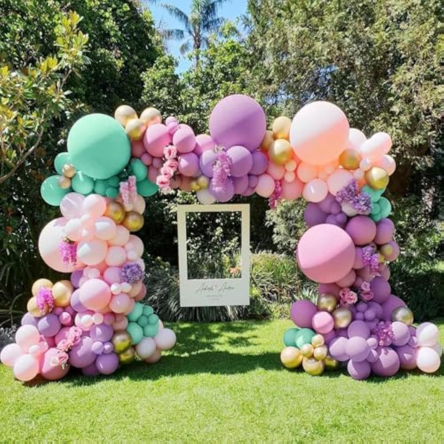 104pcs Pastel Balloon Garland Kit with Gold Balloons for Birthday & Party Decor