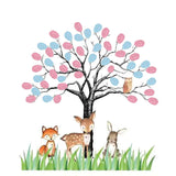 Gender Reveal Fingerprint Tree Canvas, Funny Baby Shower Guest Book Party Game, Gender Reveal Baby Shower Party Ideas, Gender Reveal Keepsake (Color4)