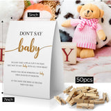 Don'T Say Baby Baby Shower Game, Baby Shower Decorations, Gold & Black Don'T Say Baby Sign, Fun Baby Shower Games, Clothespins For Baby Shower-Dsba32