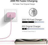 20W USB C Fast Wall Charger with 10FT USB C to USB C Cable for iPhone 17 16 15 iPad