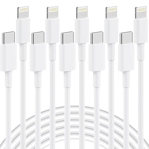 5 Pack 6FT Apple MFi Certified USB C to Lightning Cable Fast Charging Cord for iPhone iPad AirPods