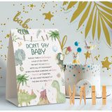 Don'T Say Baby Clothespin Games,Dinosaur Baby Shower(Pack Of 1 Sign And 50 Mini Clothespins),Baby Shower Decorations,Baby Shower Game Gender Neutral,Party Favors Supplies - 50