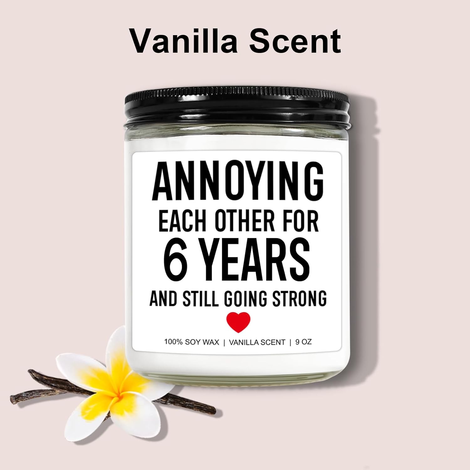 Funny Scented Candle, 6 Year Iron Anniversary, Gifts For Him, Her - Iron Gifts For 6Th Anniversary For Wife, Husband, Couple - Happy 6Th Wedding Anniv. Presents For Men, Women, Friend