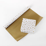 Gold Wrapping Paper, 17 Inch X 32.8 Feet, Double-Sided, Gold Print Polka Dots Gift Wrap Paper For Birthday, Christmas, Valentines, Mothers Day, Graduation, Wedding, Baby Shower
