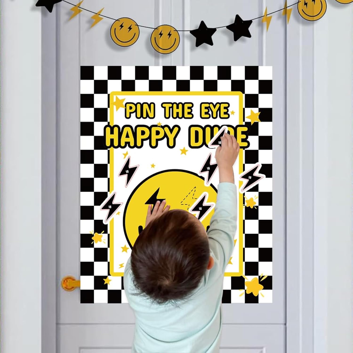 One Happy Dude Party Games Pin The Eye On The Dude Kid Game For Smiley Face One Cool Dude 1St Birthday Party Decorations Favors Supplies 24 Sticker
