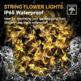 Flower String Lights 15 Ft 30 Led Fairy Christmas Lights Battery Operated Indoor&Outdoor Twinkle Lighting Bedroom Decor