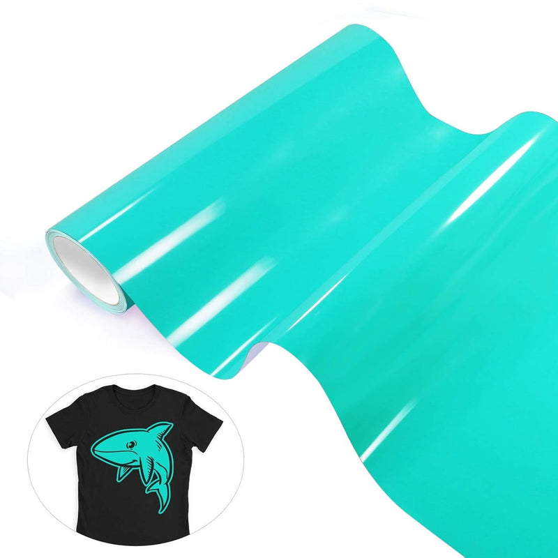 Heat Transfer Vinyl Teal Htv Iron On Vinyl Roll For T-Shirt 12"X6Ft Co