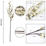 Cherry Blossom Branches, Faux Flowers Greenery Stems Branches Stems For Vase, 39" Long Stem Artificial Flowers Leaves Bouquet Decorations For Wedding, Living Room, Home, Hotel 3Pcs