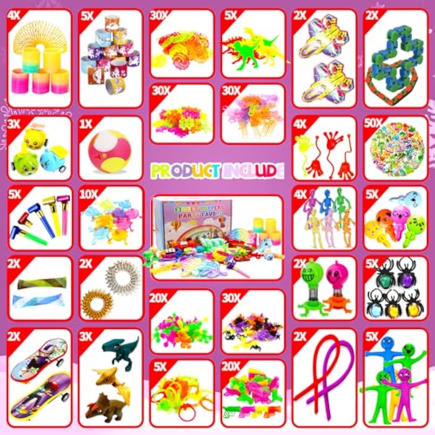 1000+ Pcs Party Favors For Kids, Fidget Toys Pack, Birthday Gift,Christmas Stocking Stuffers,Christmas Gift,Treasure Box, Goodie Bag Stuffers, Carnival Prizes,Pinata Filler Sensory Toy For Classroom