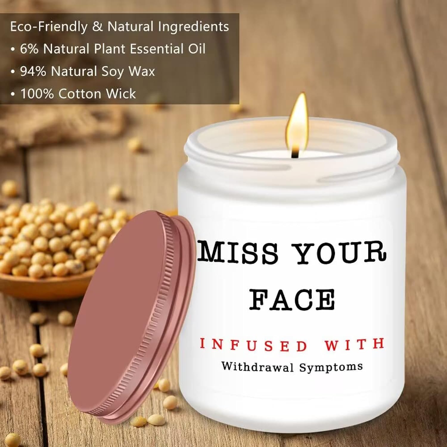 Gifts For Women, Men, Friends, Sister, Bestie, Christmas Birthday Candles For Her Him, Unique Friendship Gift For Friend, Miss Your Face Scented Candle