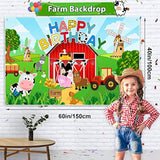 91Pcs Farm Animals Party Decorations Supplies, Farm Barn Animal Backdrop Farmhouse Decor Tablecloth Cow Print Horse Balloon Arch Garland Kit 1St Baby Shower Birthday Party Supply For Kids Girls