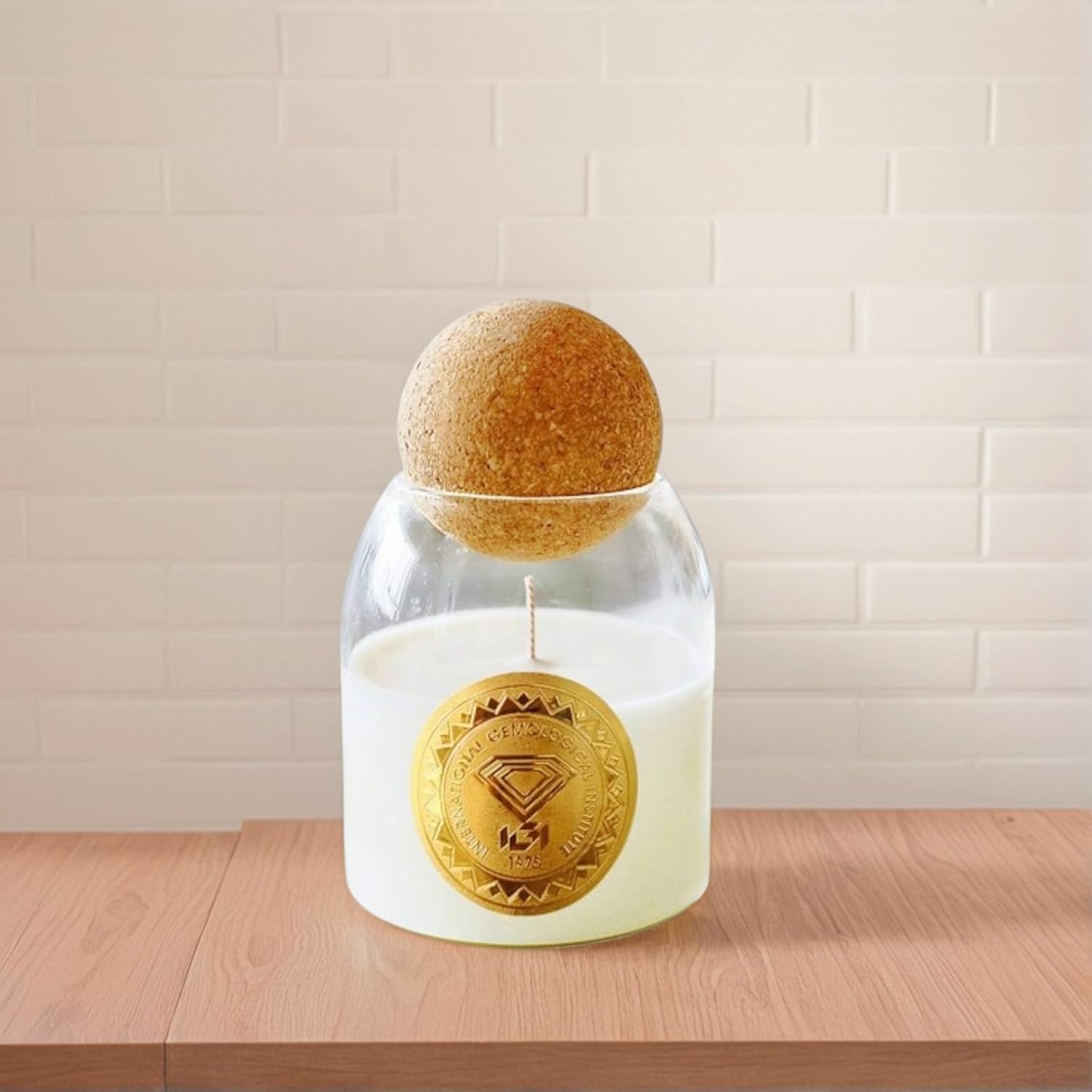 Scented Soy Wax Candle For Home Decor, 18 Oz Jar With Ball Cork Lid (White Peach Oolong)