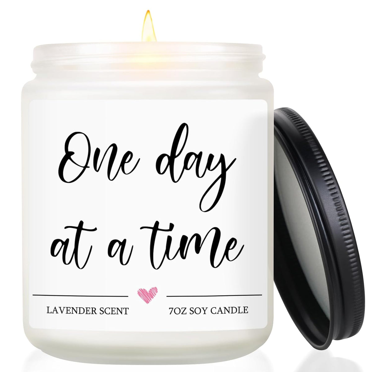 Get Well Gifts For Women, Thinking Of You Gifts, Inspirational Gift For Women Men, One Day At A Time Encouragement Candle Anxiety Relief Items, Breast Cancer Care Gift Sympathy Present