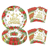 60-Piece Christmas Paper Plates and Napkins Set for Holiday and Party Decor