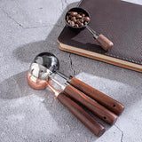 Vintage Coffee Measuring Spoon - 304 Stainless Steel,Coffee Scoop, 10G Capacity, Walnut Handle - Perfect For Coffee, Tea, And More (Gunmetal)