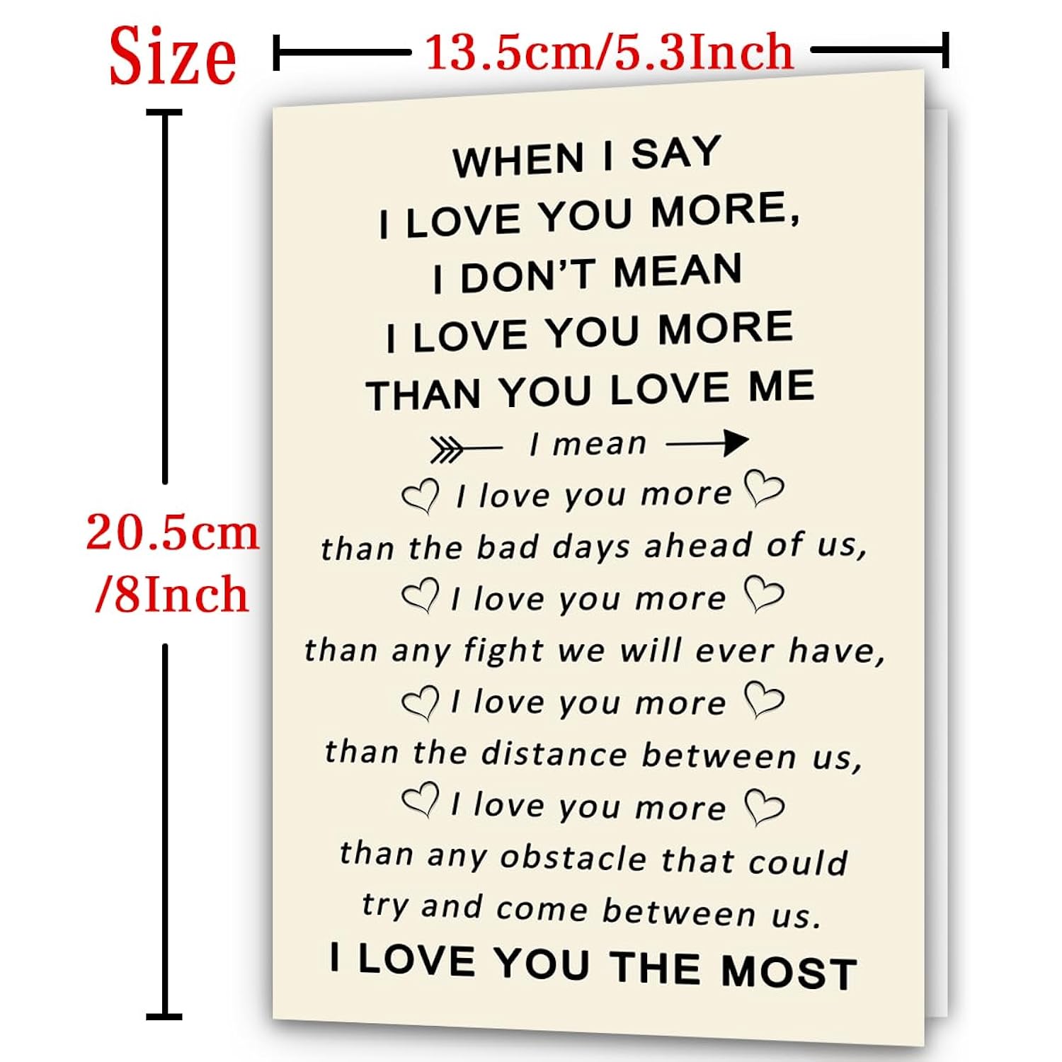 “I Love You More”Valentines Day Card, Valentines Day Gifts For Him Her, Valentine'S Day Cards For Husband Boyfriend Men