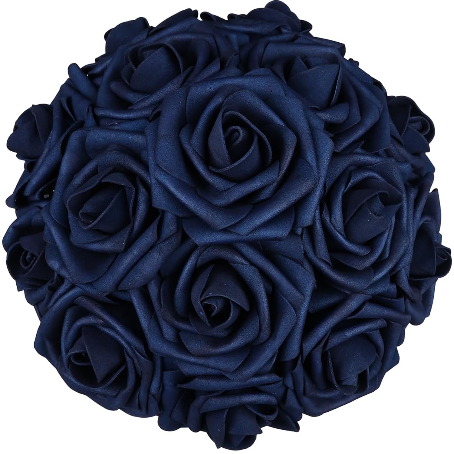 25Pcs Artificial Flower?Real Touch Artificial Foam Roses Decoration Diy For Wedding Bridesmaid Bridal Bouquet Centerpieces Party - Navy Blue