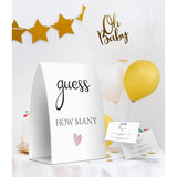 How Many, Bridal Shower Decorations, Bridal Shower Games - One Sign And 50 Cards(Many021)
