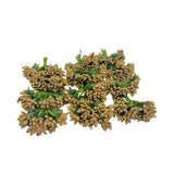144Pcs Artificial Mini Flower Stamen Pistil And Soft Stem,20Mm Tiny Berry For Diy Make Bridal Hair Clips,Cake Top,Wrist Corsage Boutonniere,Candle Rings Wreath Bracelet Flower (Gold)