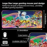 Rgb Gaming Mouse Pad Xxl (800X300Mm) - Non-Slip Rubber Base, Smooth Surface, 10 Led Modes, Micro-Usb | Computer Carpet Desk Mat For Pc, Laptop, Gaming Accessories